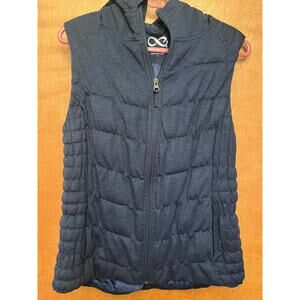 Be by Blanc Noir Quilted Black Hooded Vest Size L